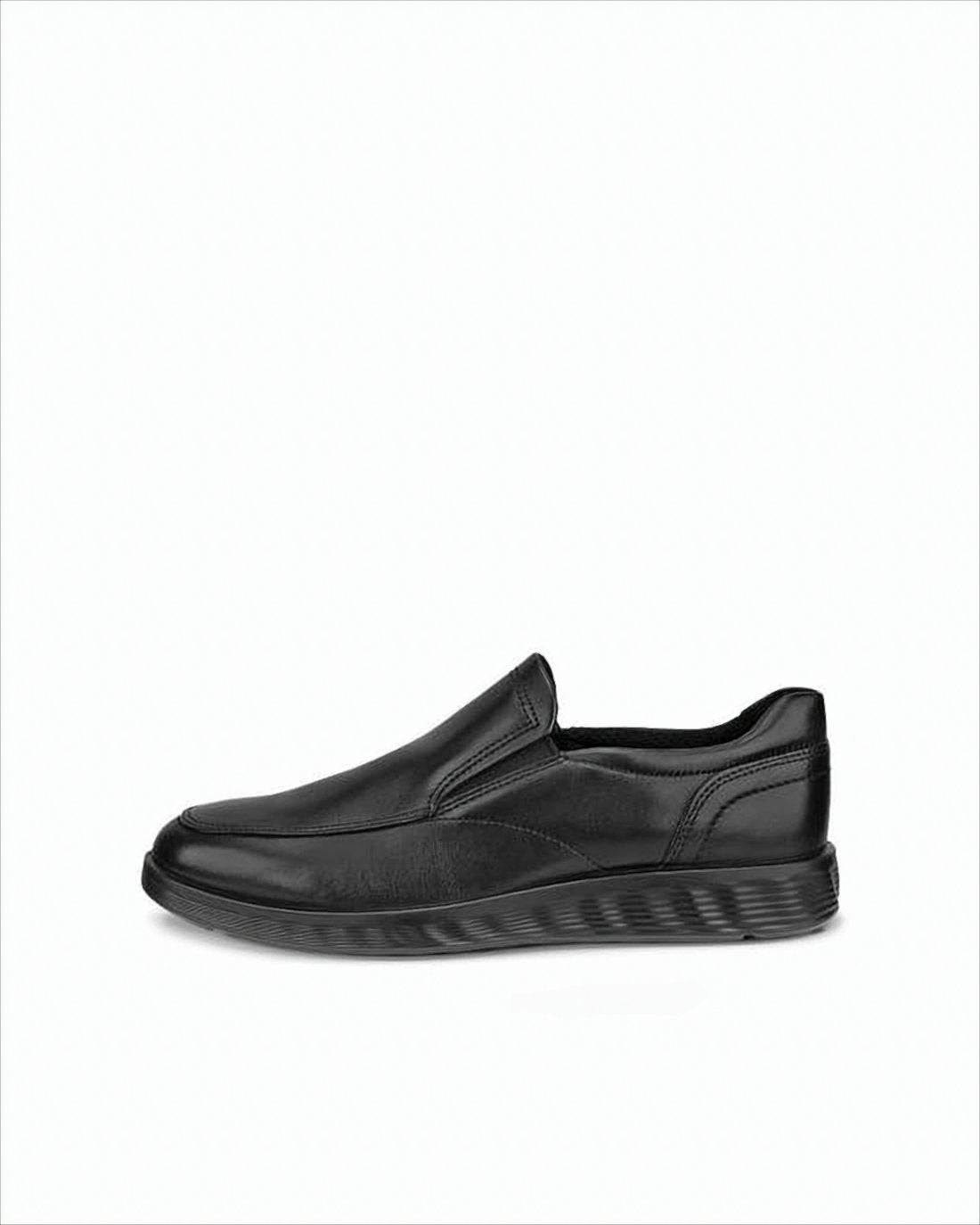 Polished Black Loafers with Elastic Side Panels