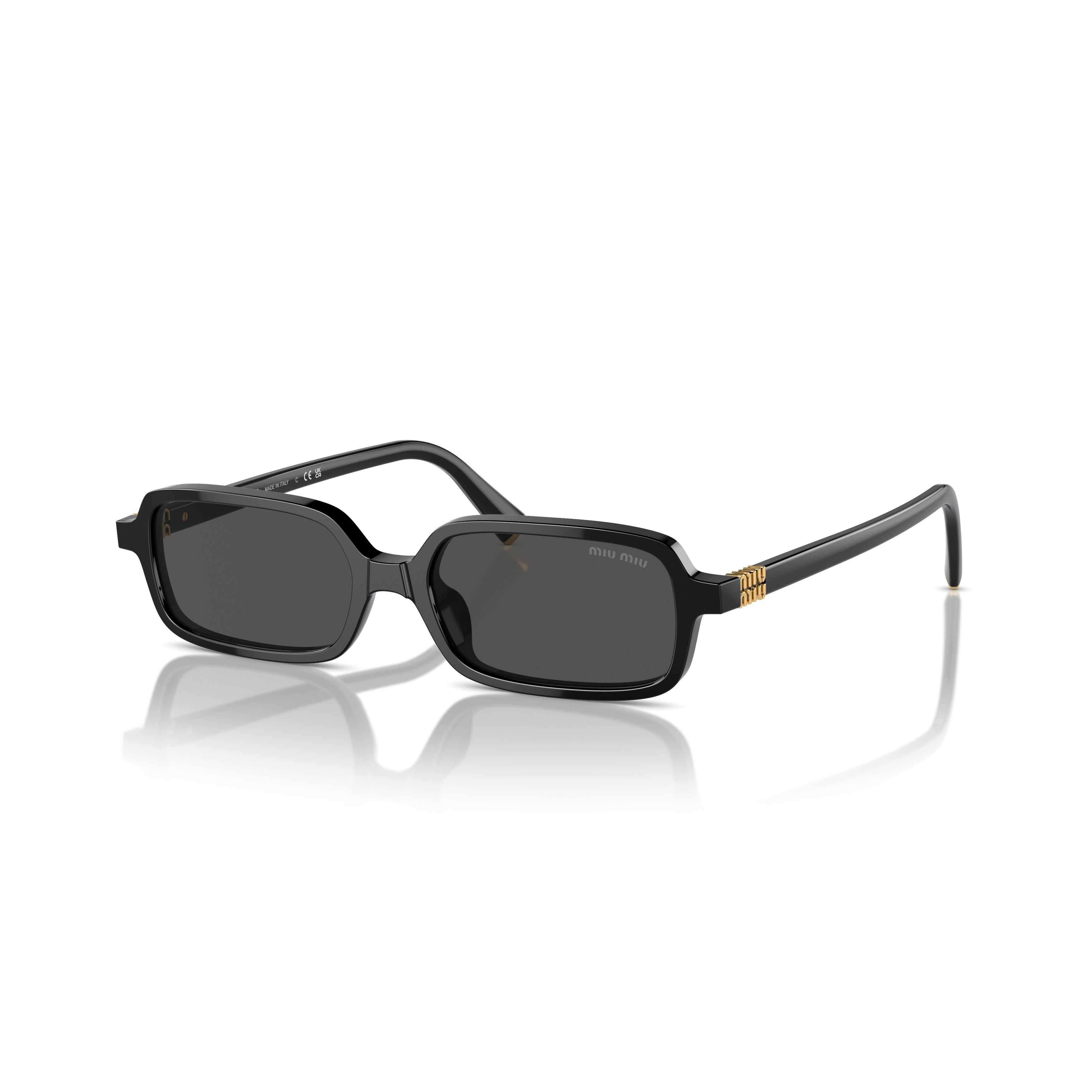 0mu 11zs Rectangular Black Acetate Sunglasses