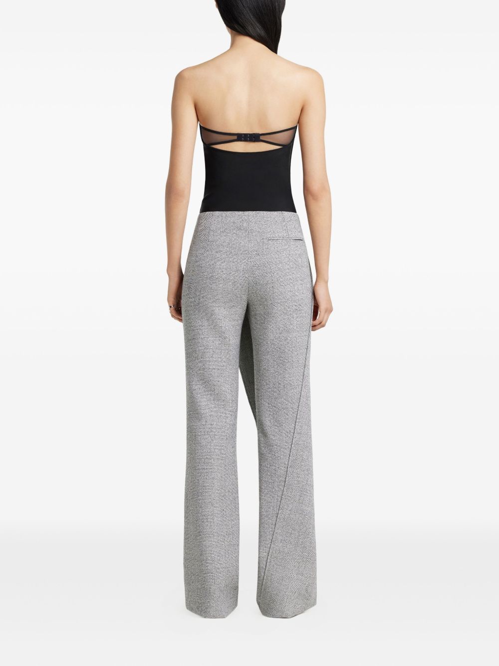 Wide-Leg Trousers With Asymmetrical Cross-Button Panel