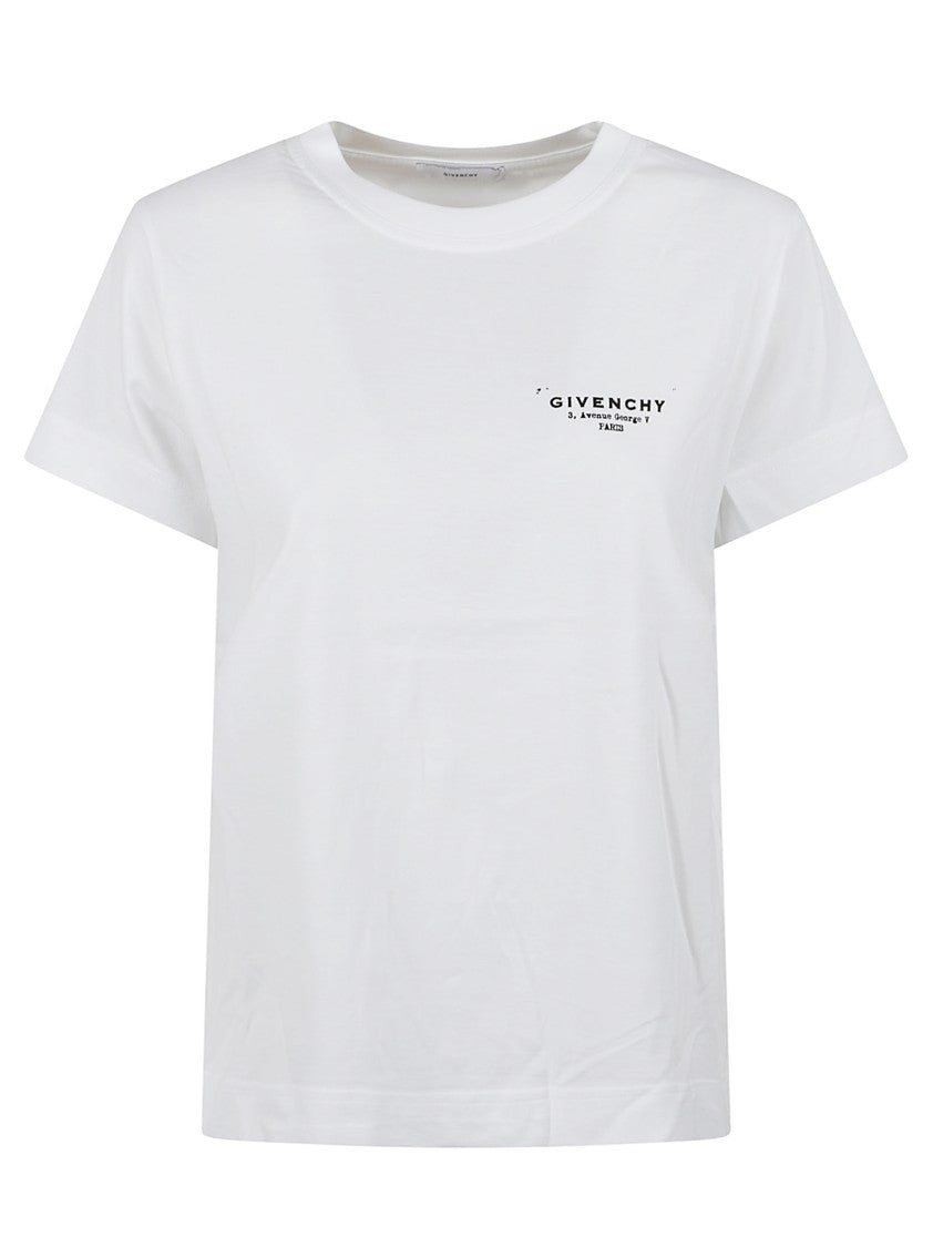 White Cotton T-Shirt With Logo Detailing