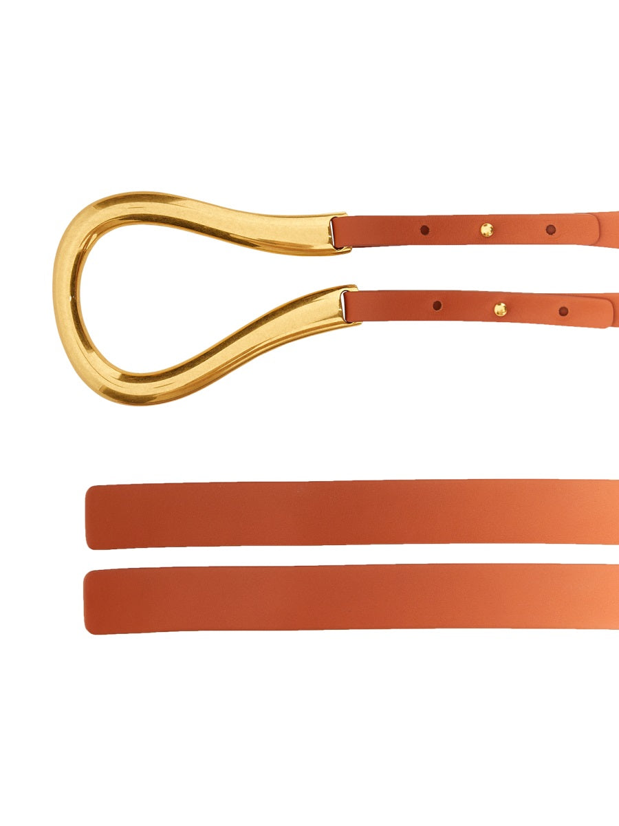 Double Belt with Smooth Texture and Minimalist Design