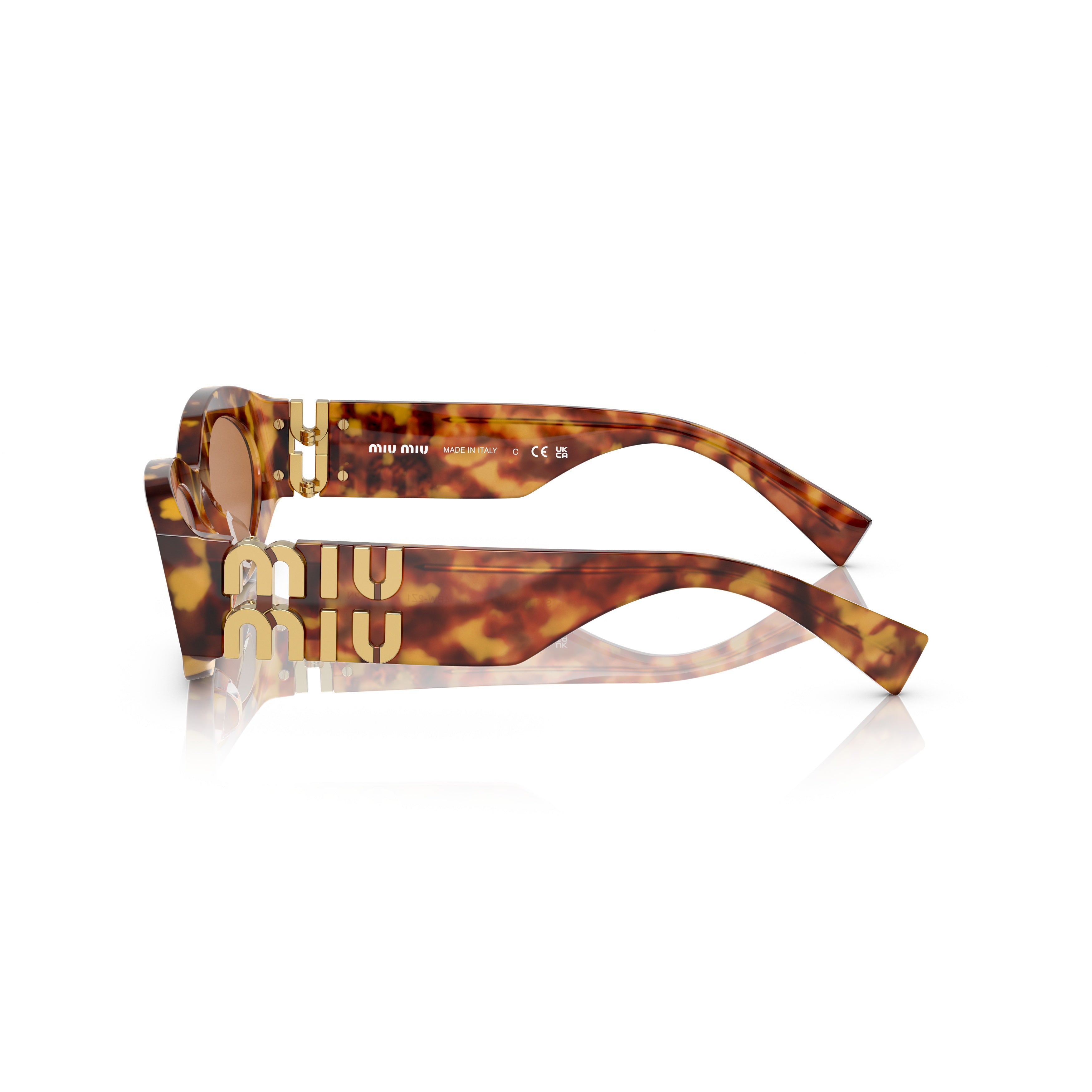 0mu 11ws Oval Tortoiseshell Sunglasses