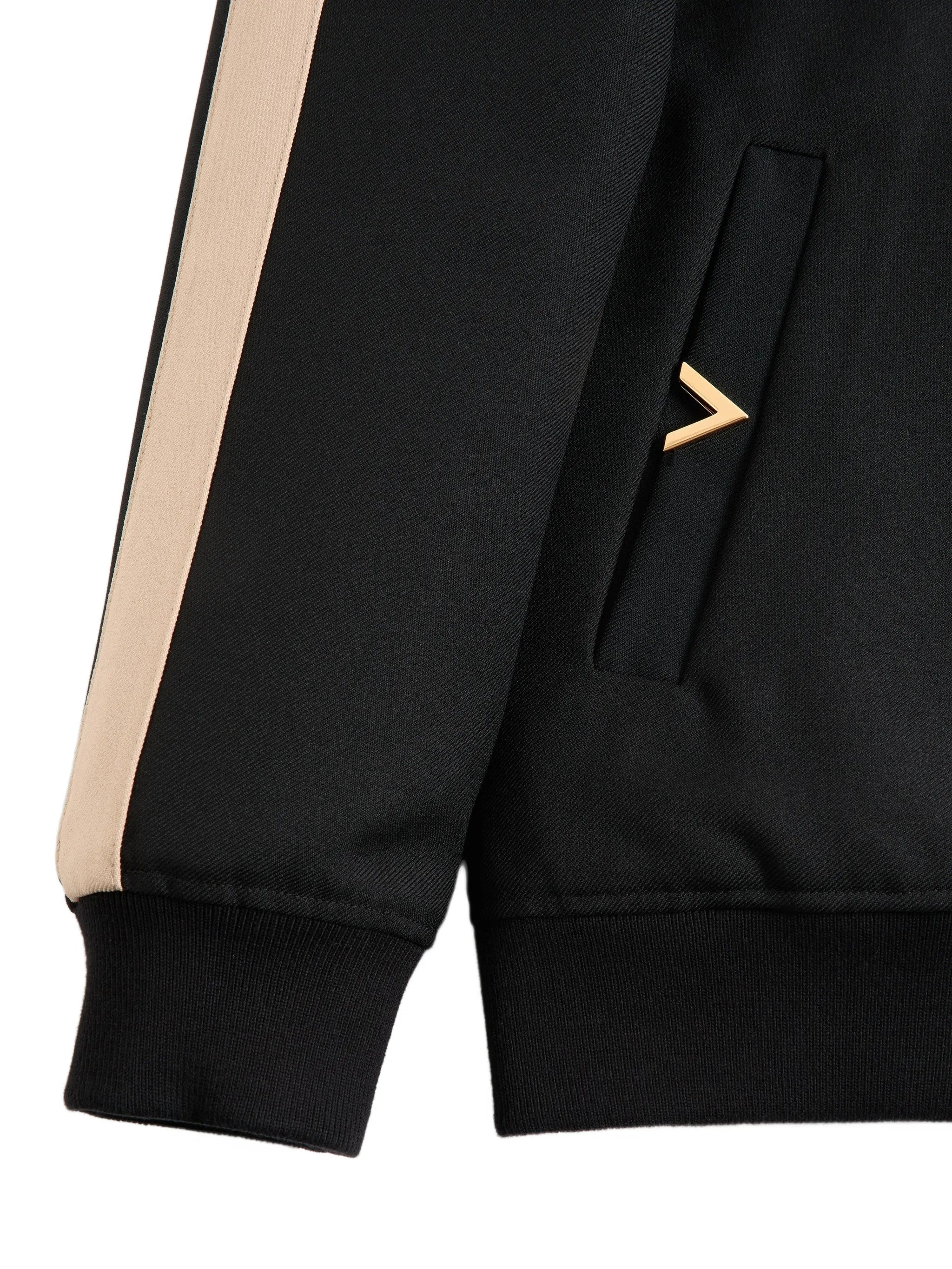 Black Jersey Sweatshirt Vgold Polyester Jacket
