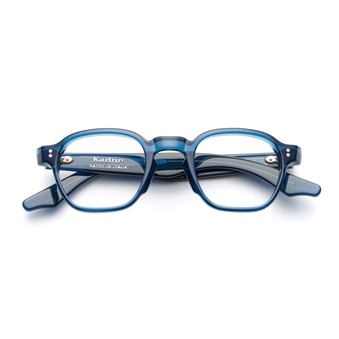 K-Master Translucent Blue Acetate Sunglasses with Two-Tone Temples