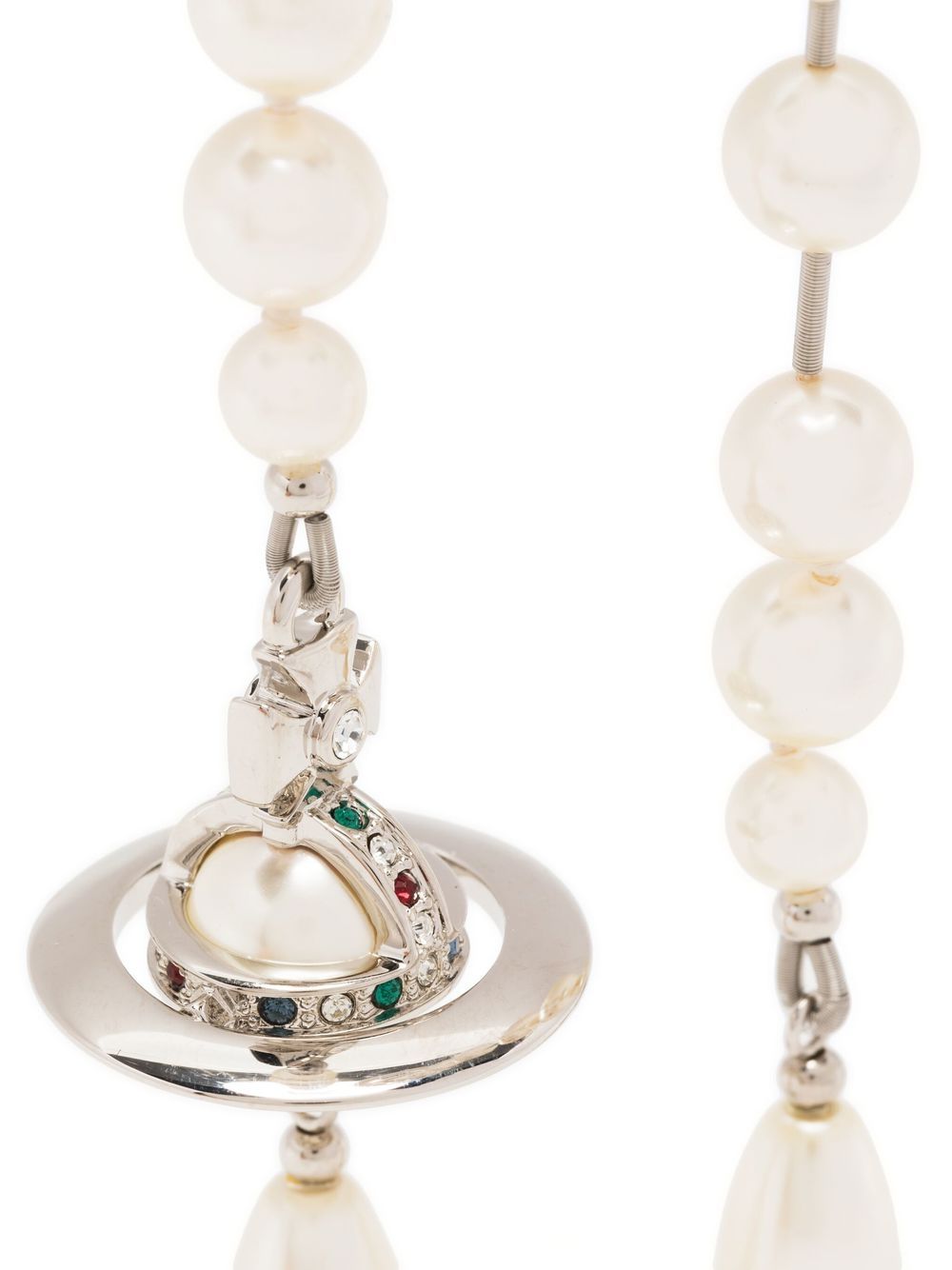 Off-White Pearl Crystal Orb Earrings