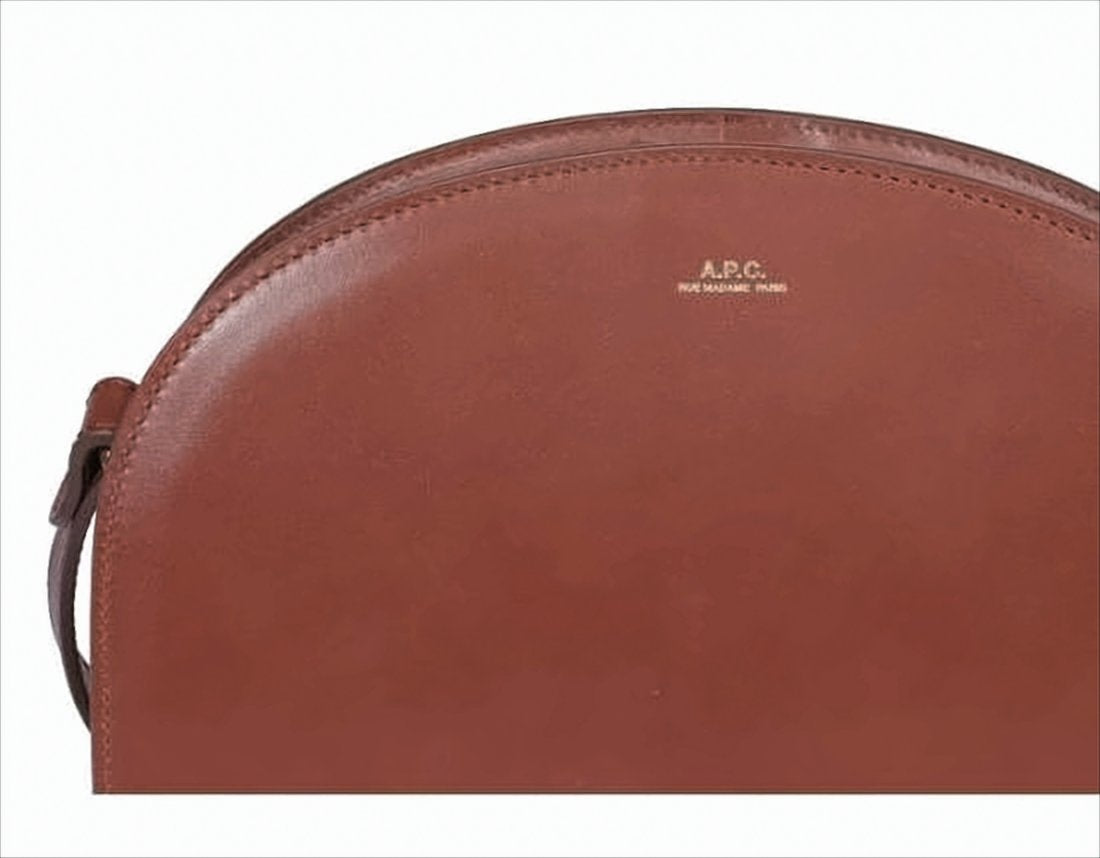Smooth Leather Half-Moon Small Shoulder Bag