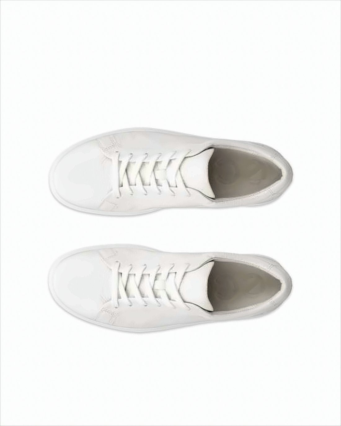 Minimalist White Leather Sneakers with Padded Collar
