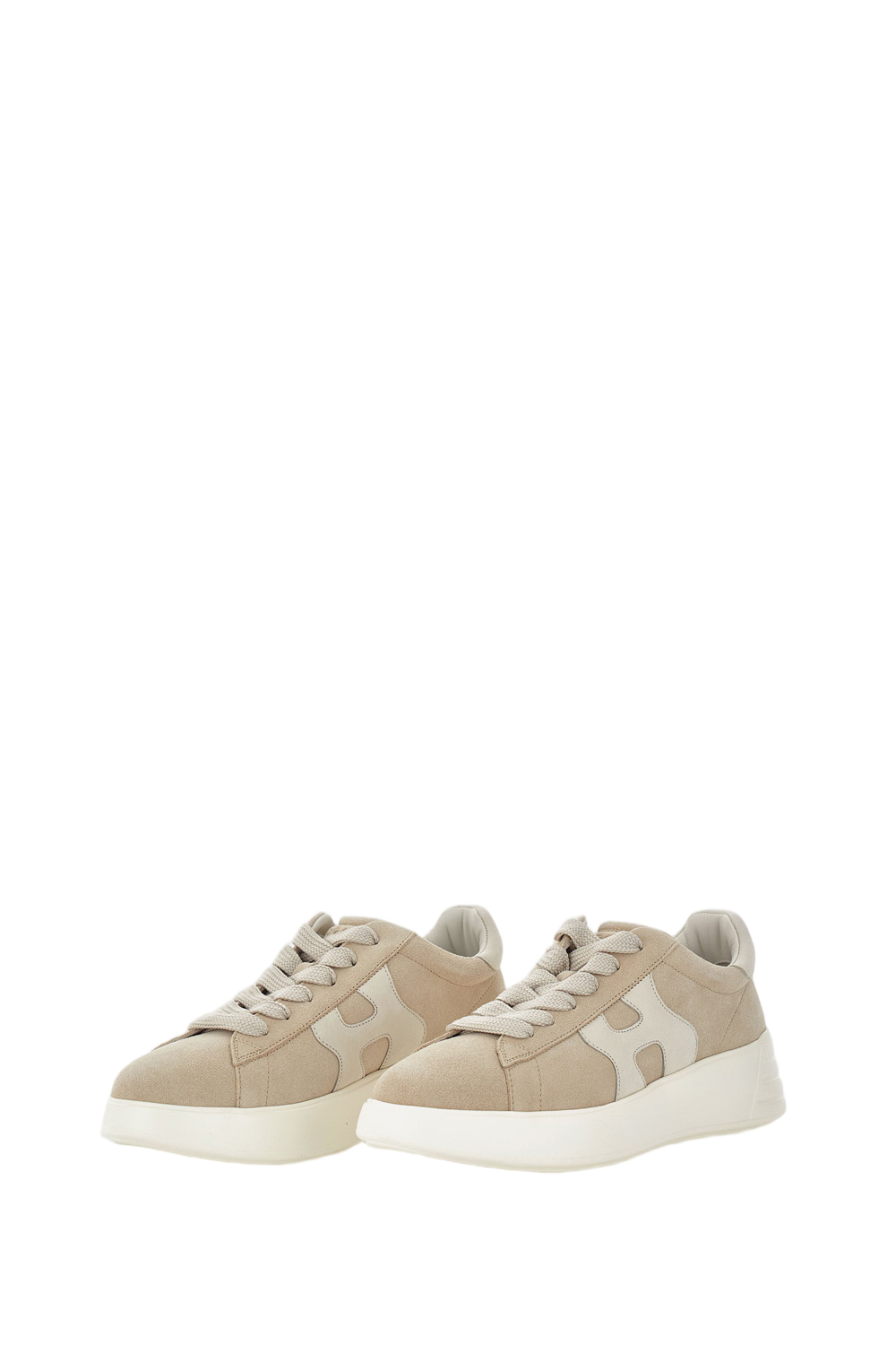 Beige Nappa Leather Sneakers