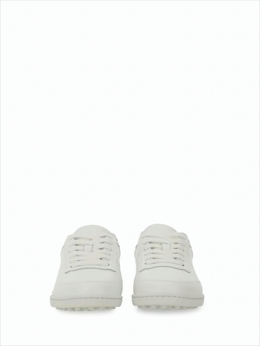 White Sneakers with Textured Rubber Sole