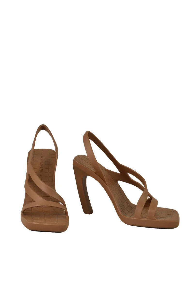 Rubber Banana Heel Sandal - Brown