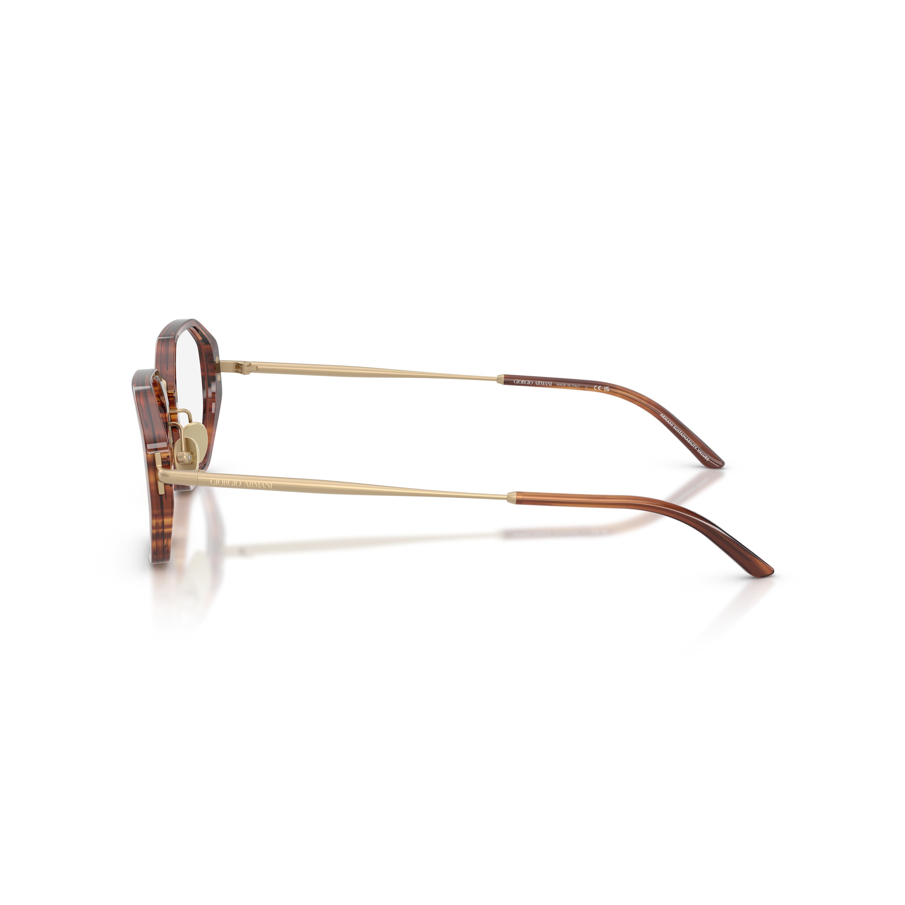 0ar7282 Geometric Tortoiseshell Eyeglasses with Gold Accents