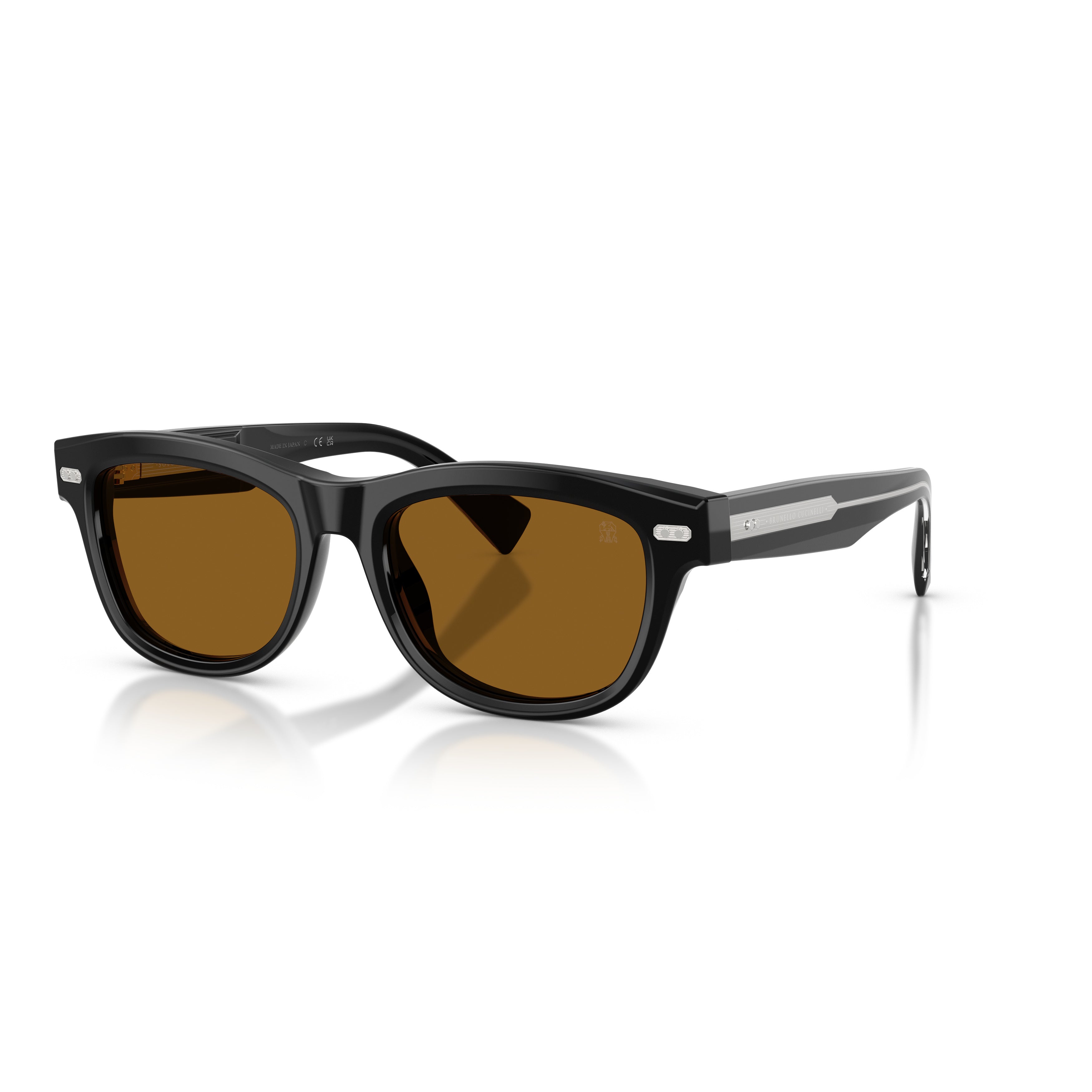 0bc3016s Rectangular Frame Sunglasses in Glossy Black Acetate