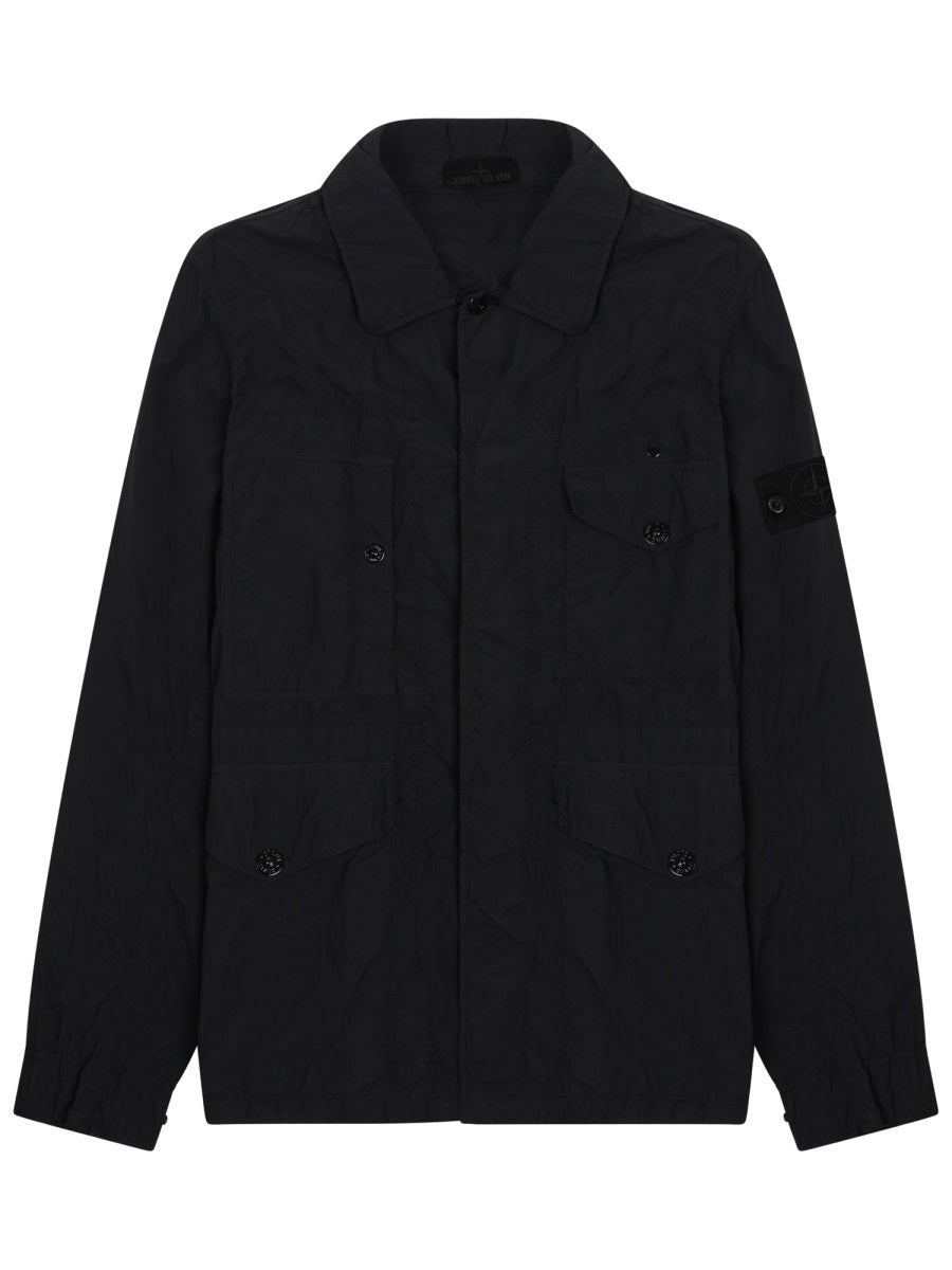 Lightweight Black Jacket With Logo Patch