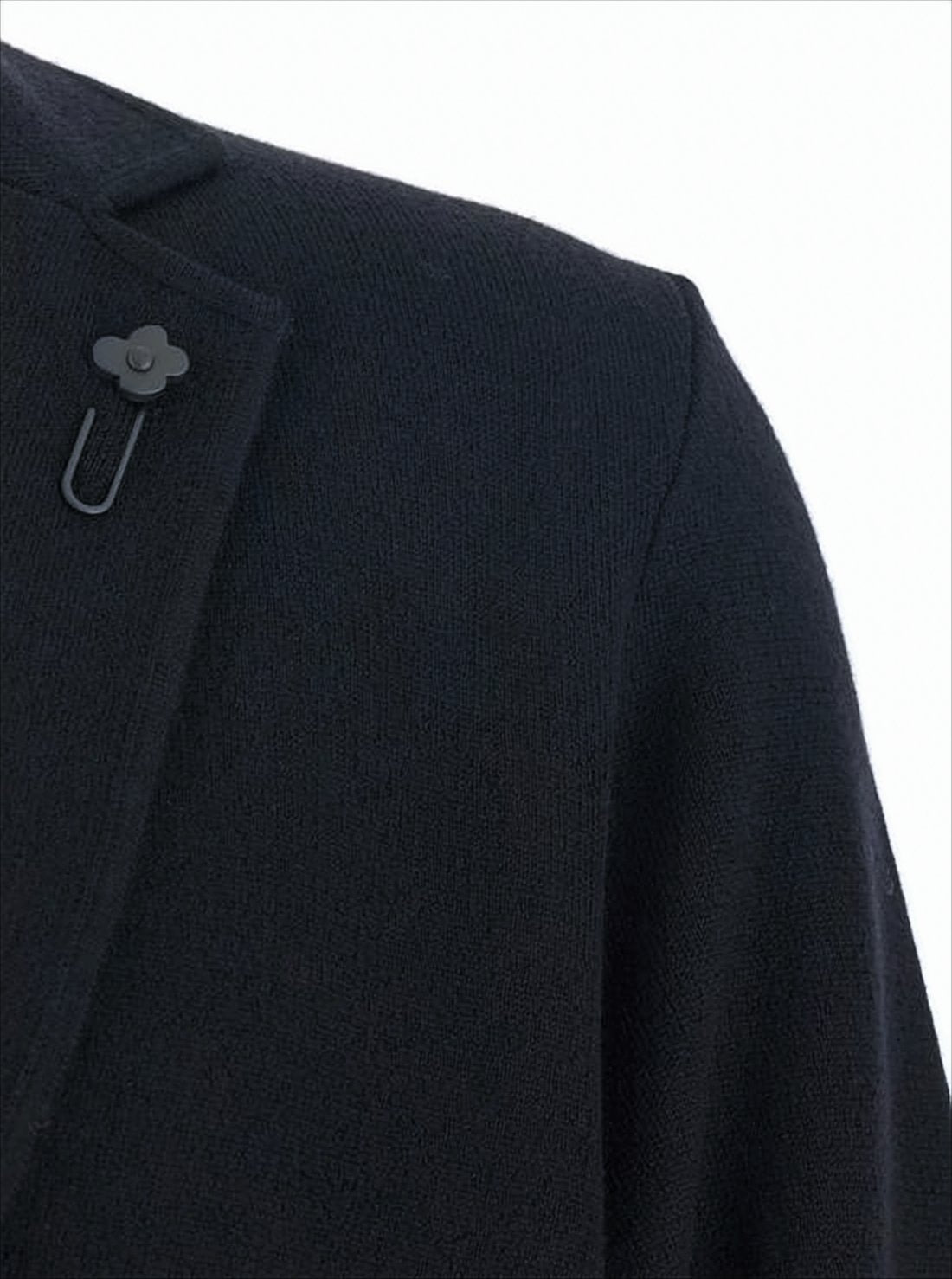 Tailored Black Wool Jacket with Two-Button Closure