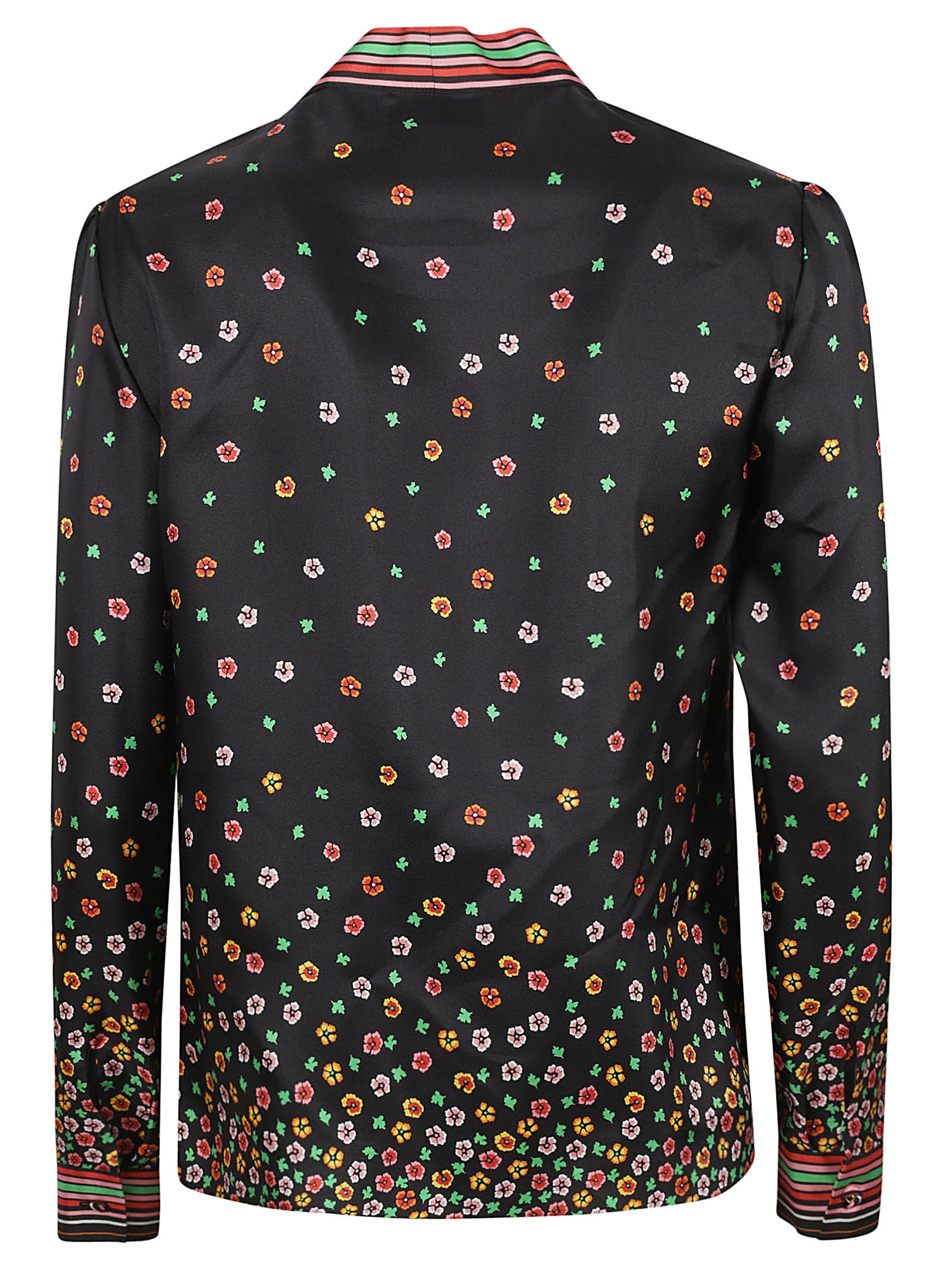 Silk Black Shirt with Refined Collar