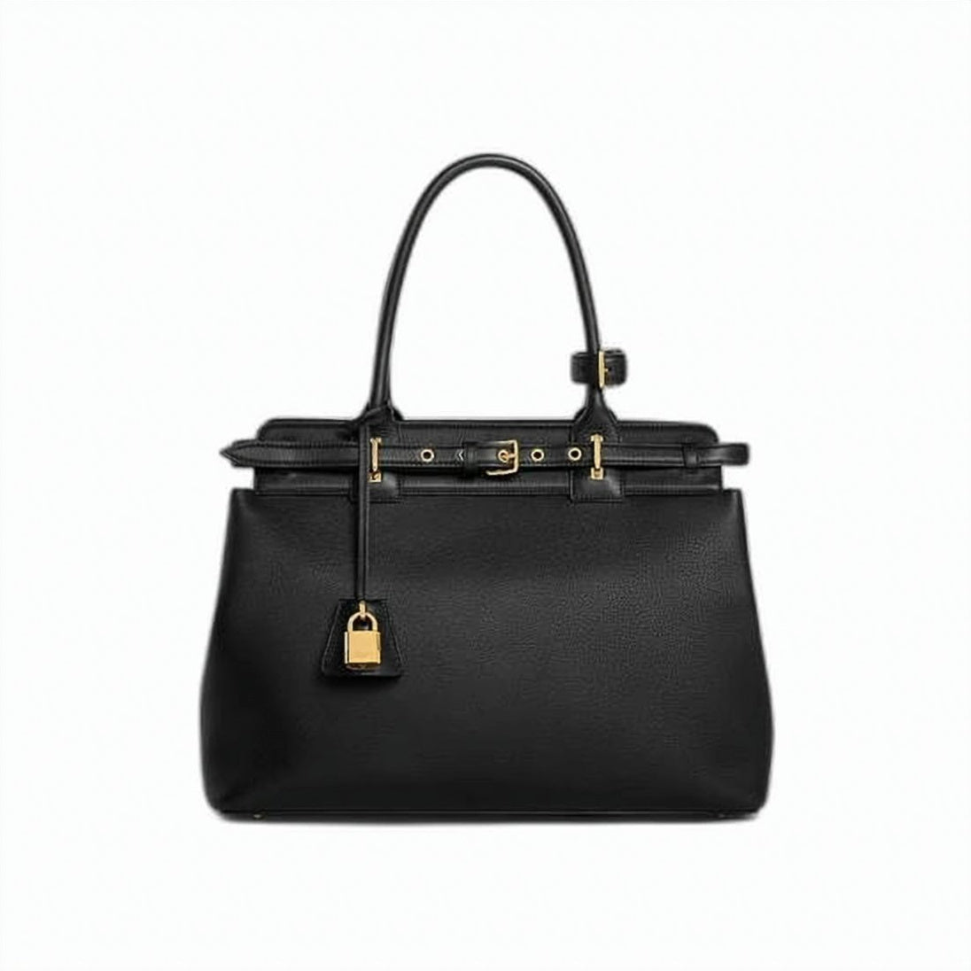 Structured Calf Leather Shoulder Bag