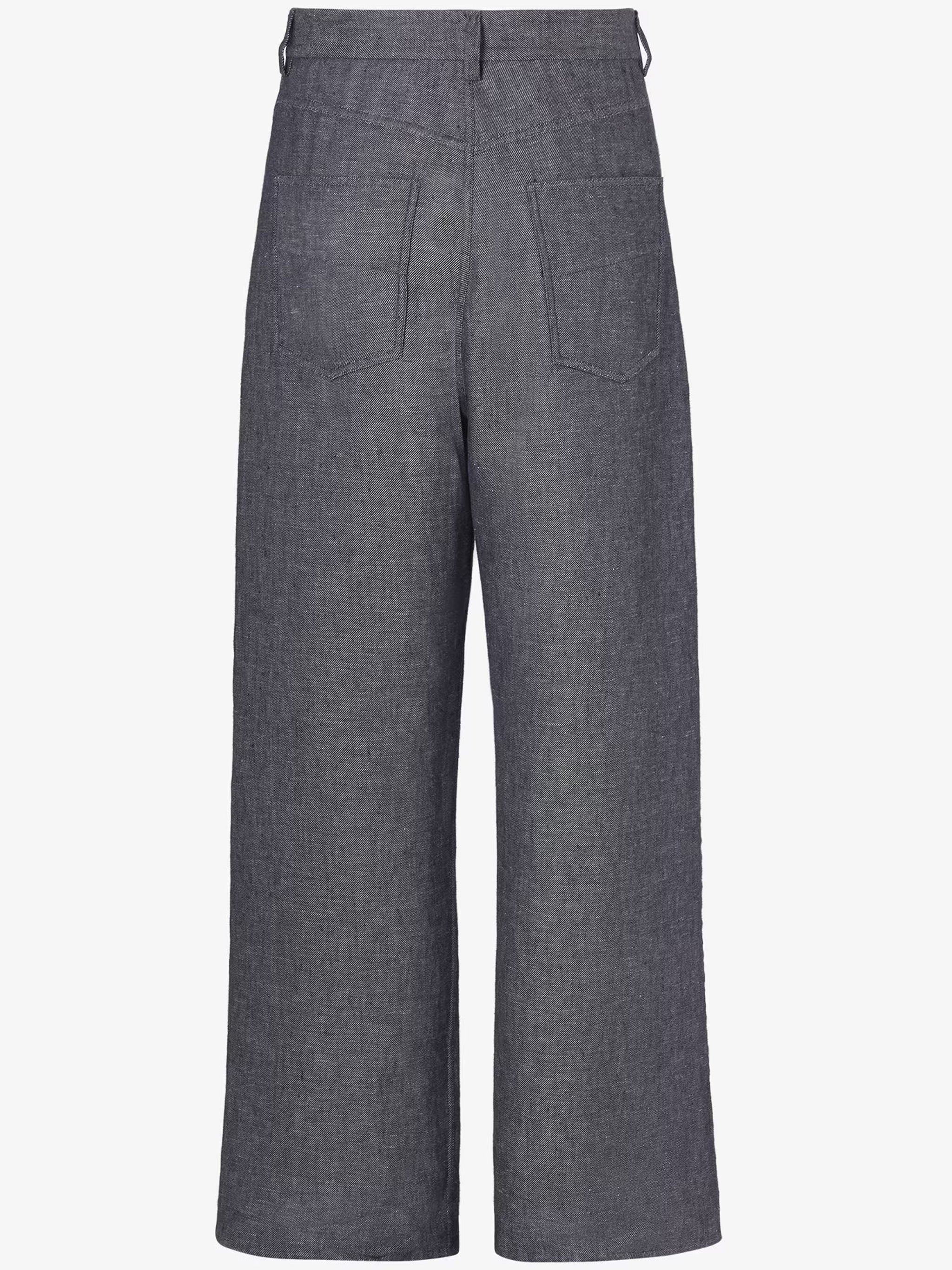 Relaxed Light Denim Grey Wide-Leg Jeans