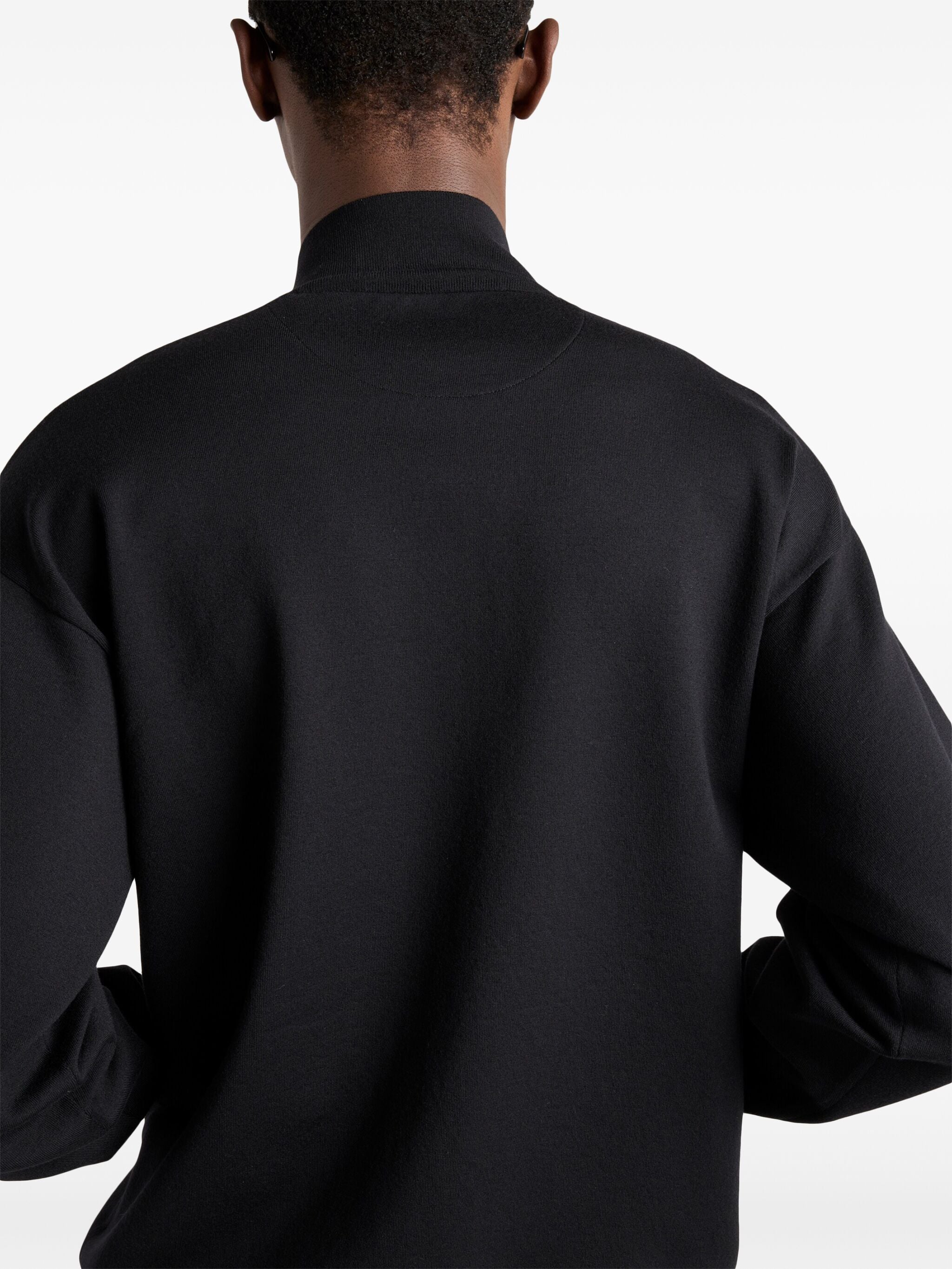 Black Cardigan Overfit Virgin Wool Cardigan