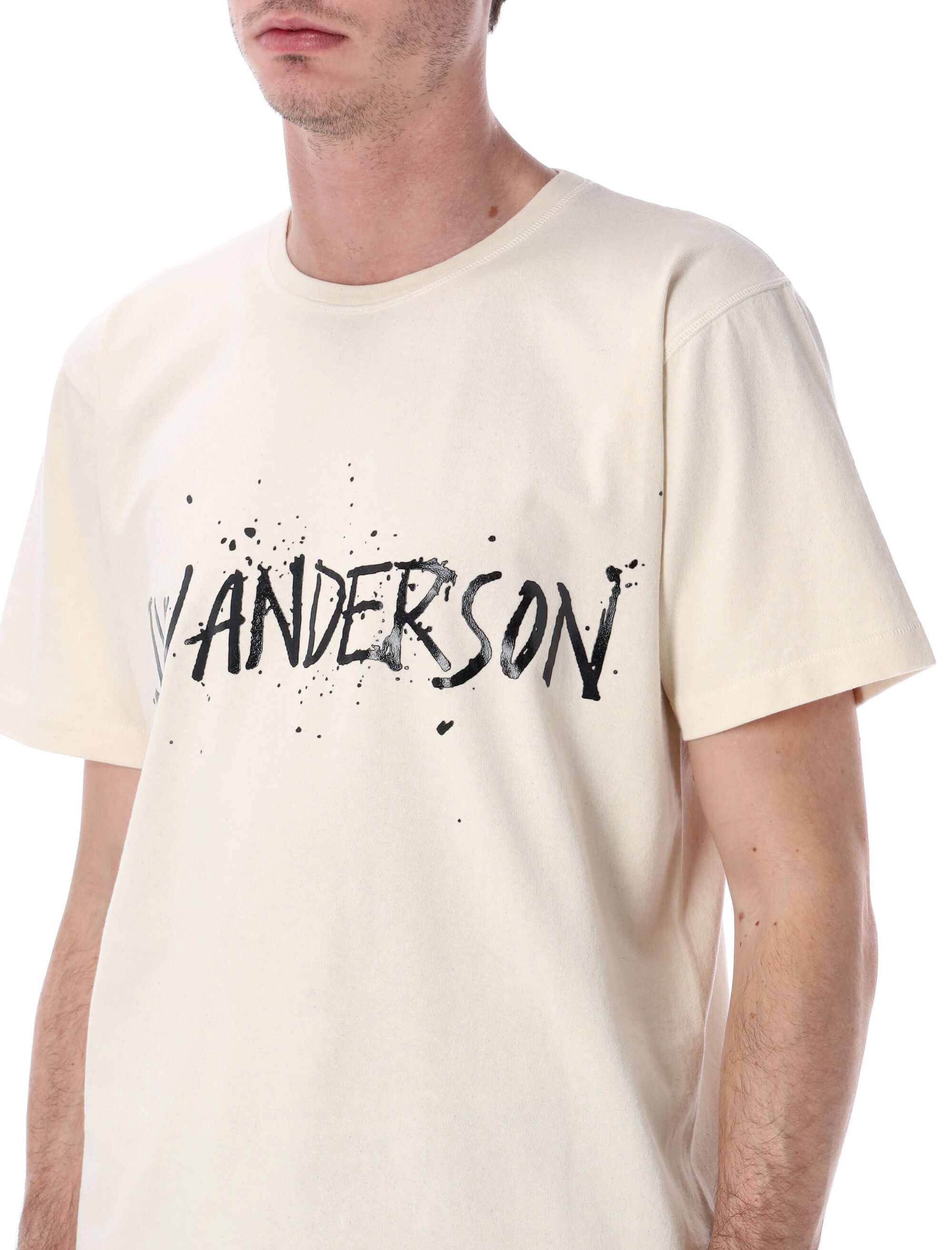 Seamless Ecru T-Shirt with Gloss Calligraphy Logo
