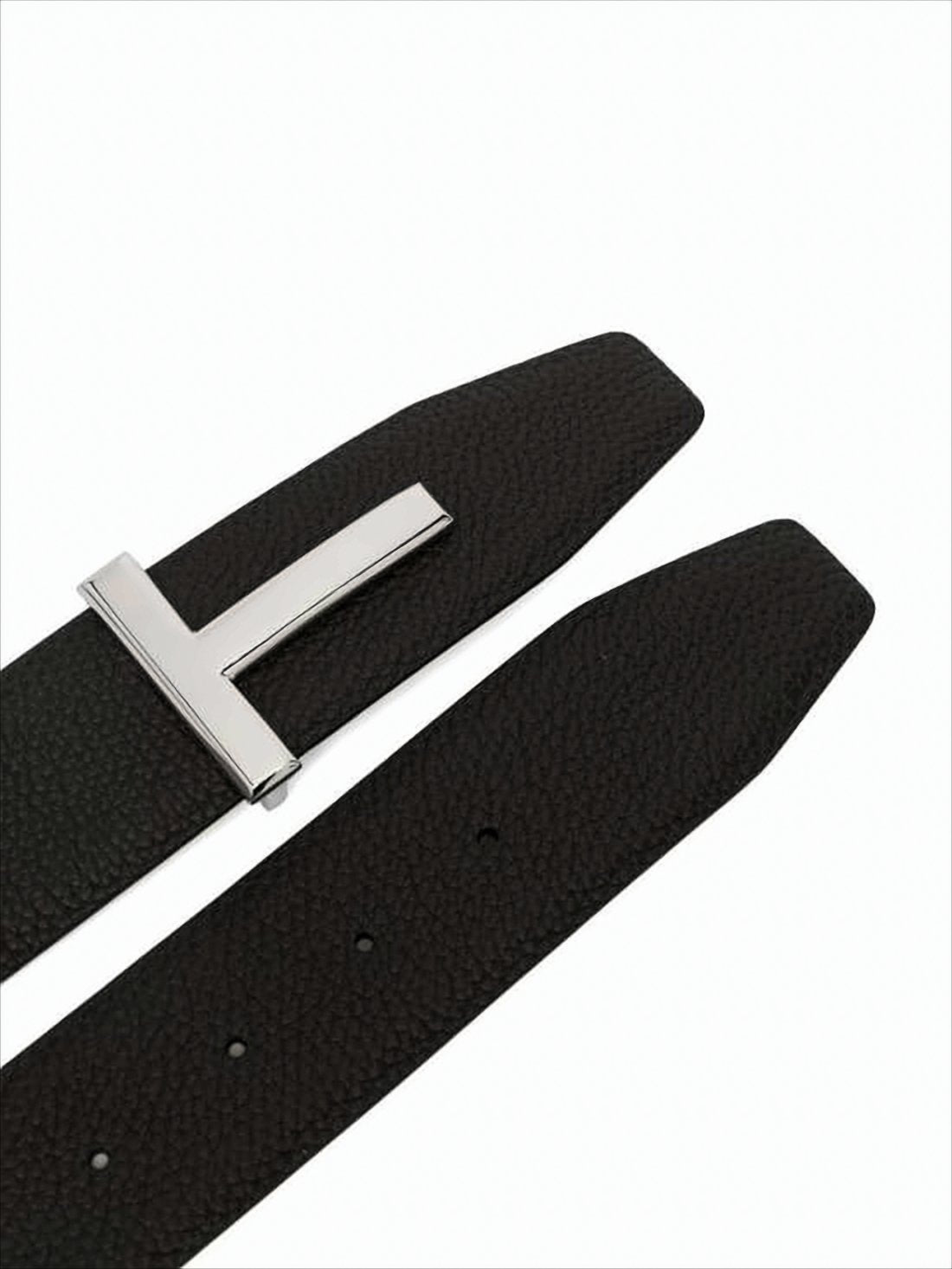Textured Calfskin Leather Belt