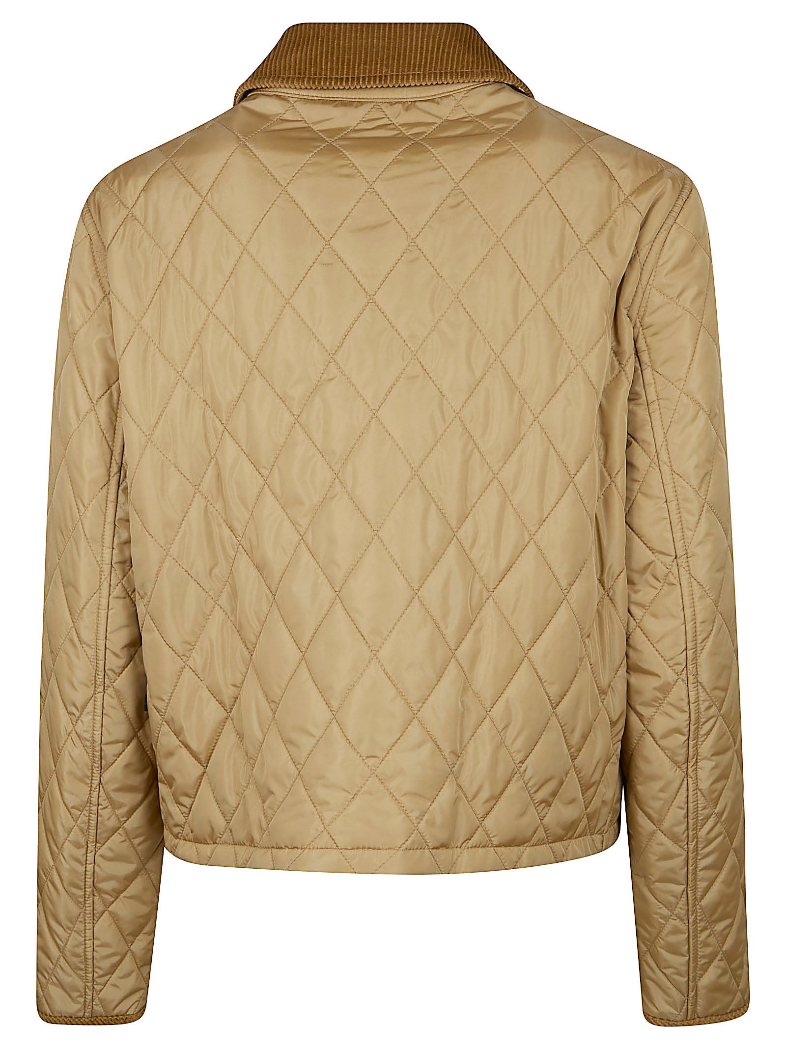 Quilted Cropped Jacket with Corduroy Details