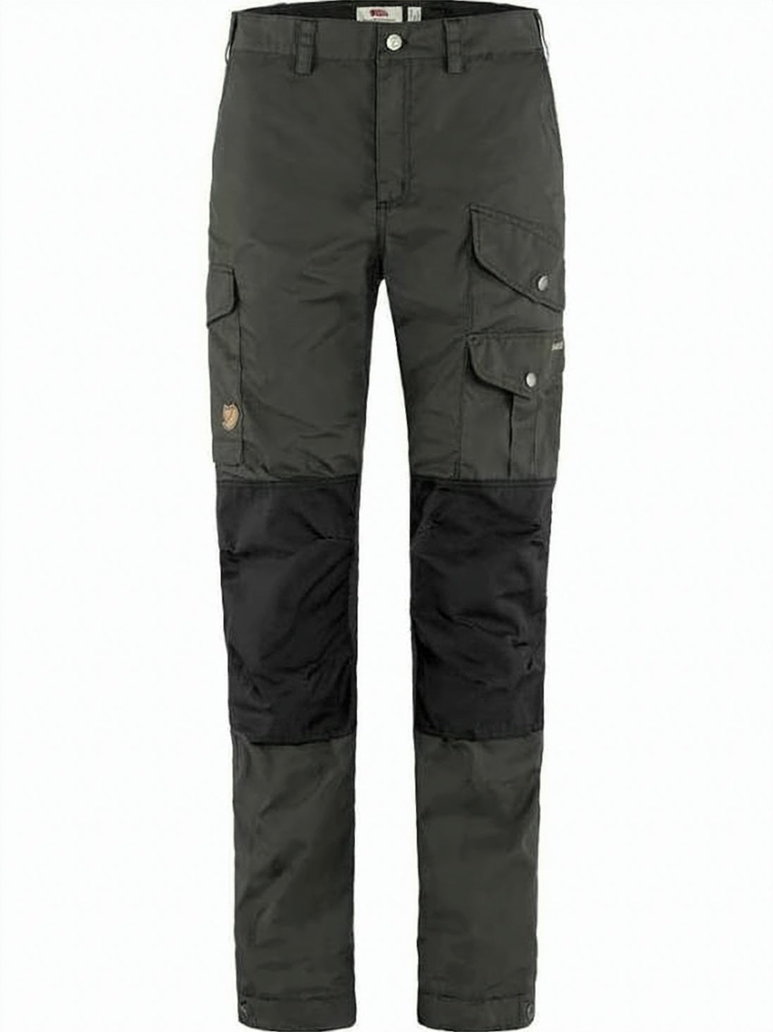 Two-Tone Straight Pants with Reinforced Patches