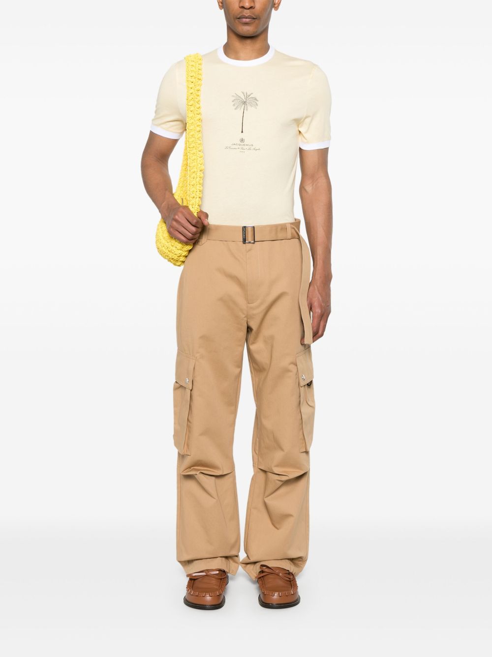 Loose-Fitting Camel Brown Shorts