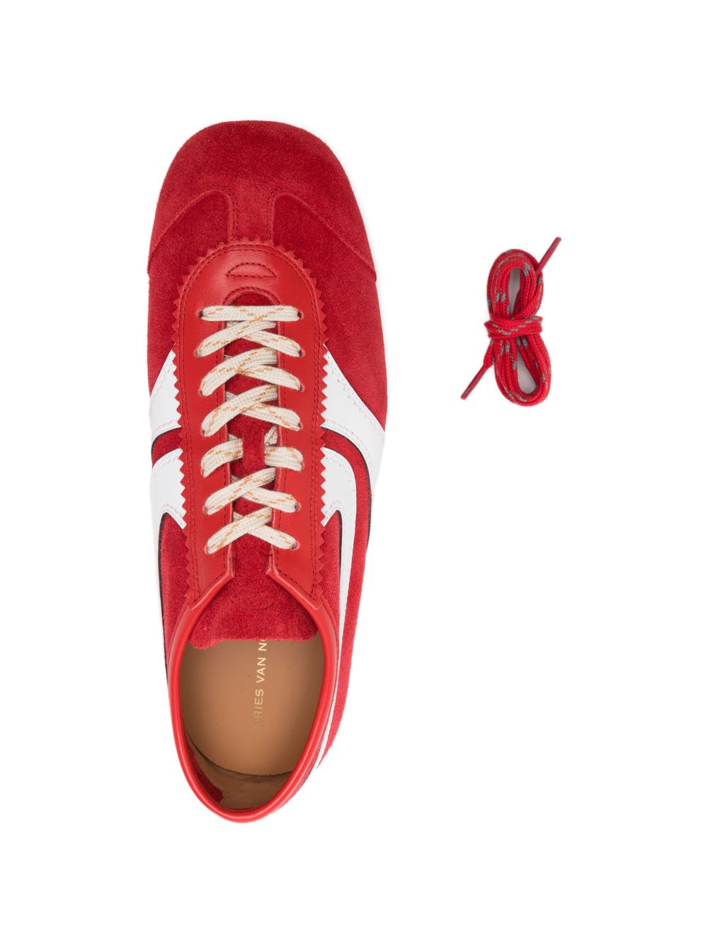 Low Profile Red Suede Sneakers