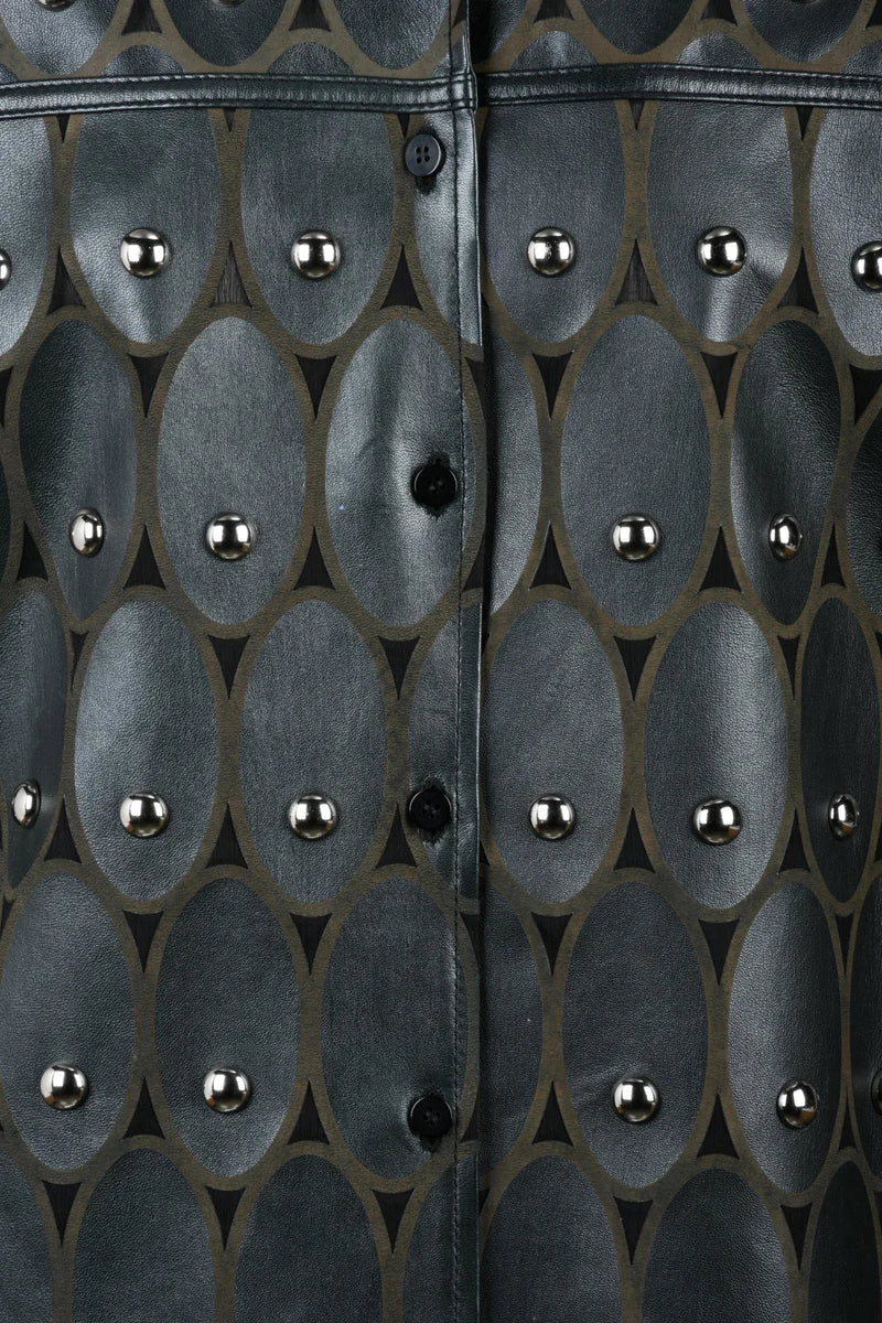 Leather Studded Shirt - Black