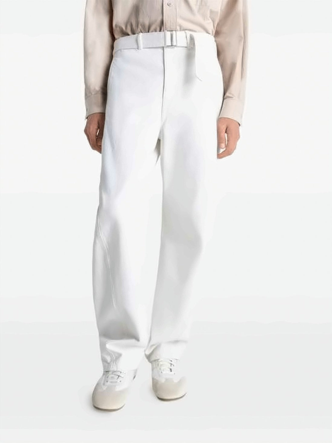 Wide-Leg Pants with Twisted Belt Detail