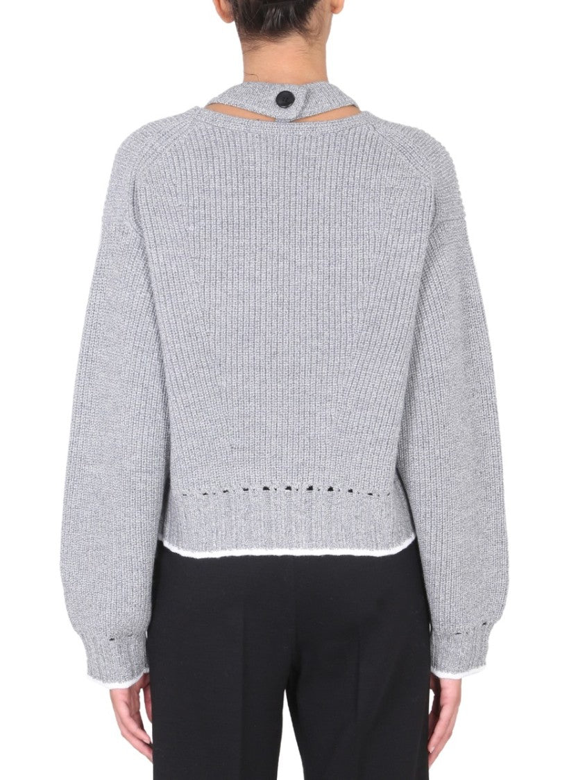 Turn-Neck Wool Jersey Sweater
