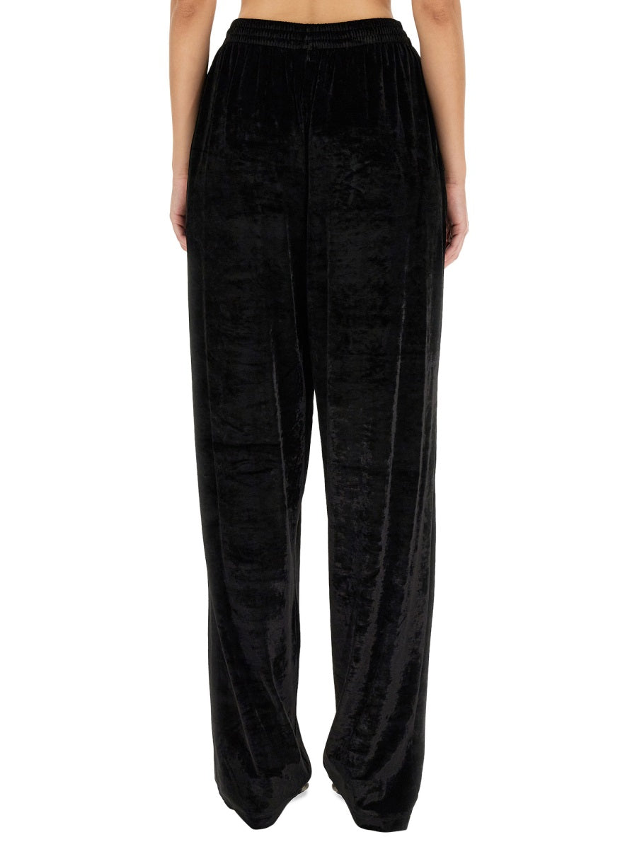 Wide Leg Black Baggy Pants With Elasticated Waistband