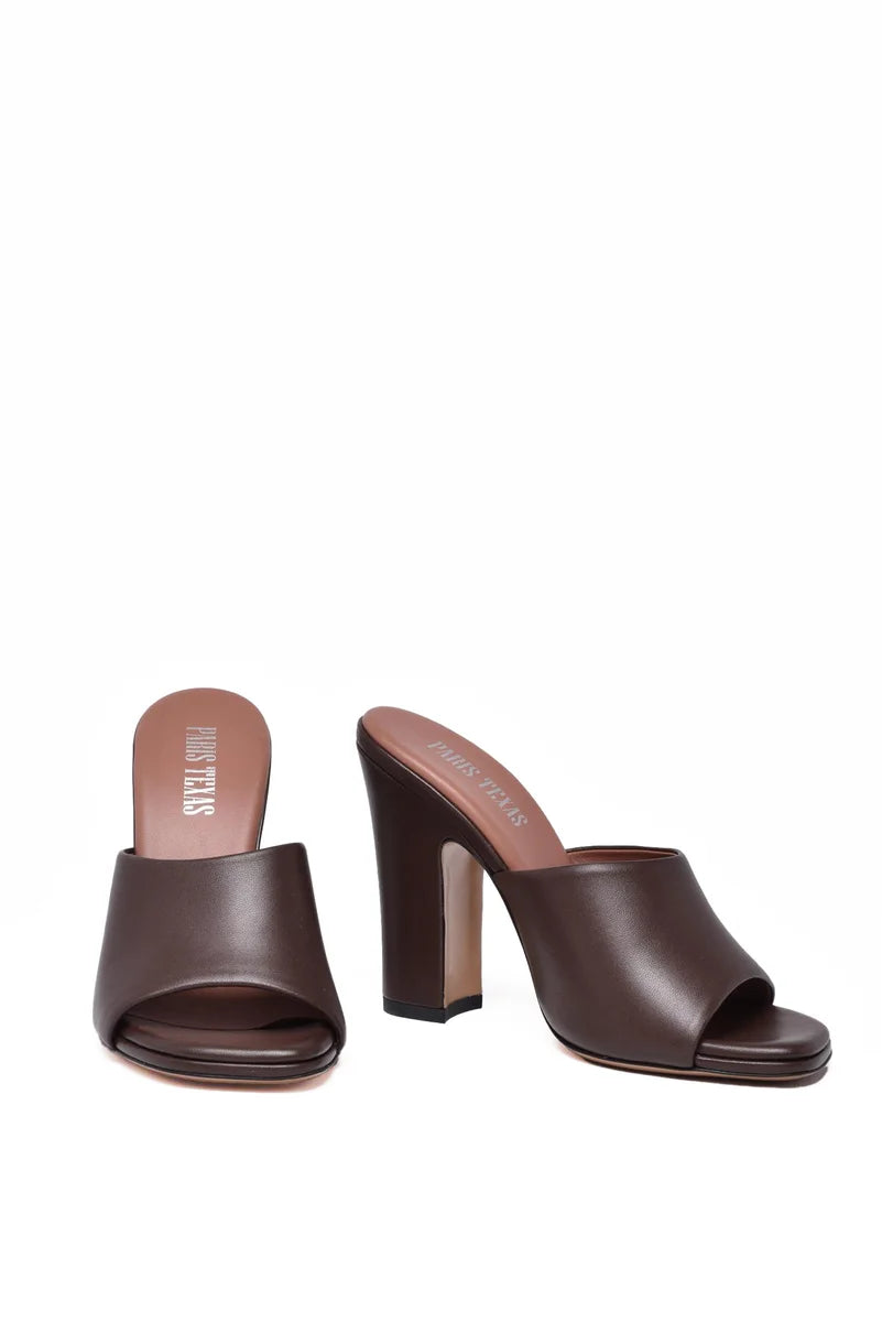 Brown Mule Sandal with Open-Toe Design