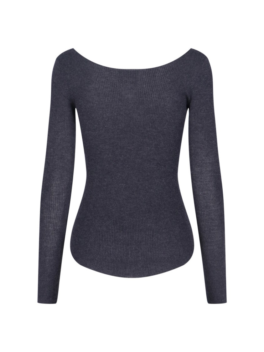 Cashmere-Silk Knit Top – Black