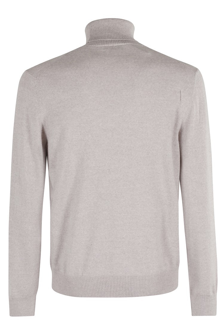 High-Neck Chrome Sweater With Design