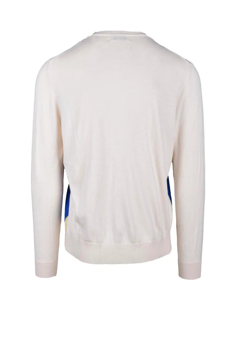 Argyle Pattern Cream Knit Sweater