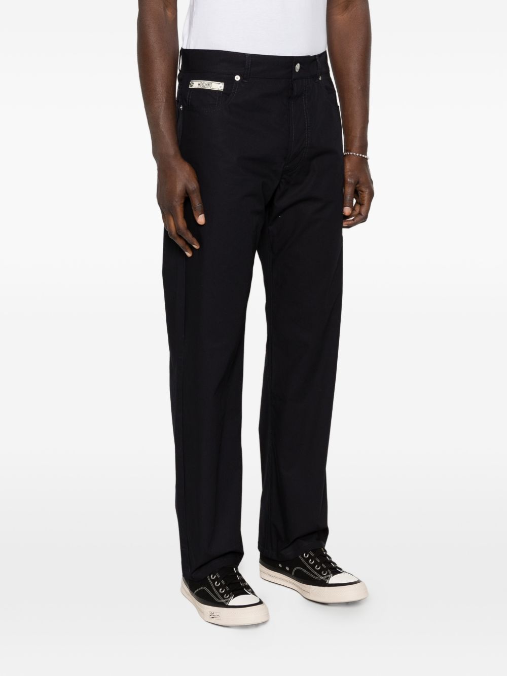 Straight-Leg Trousers In Silk And Nylon Blend