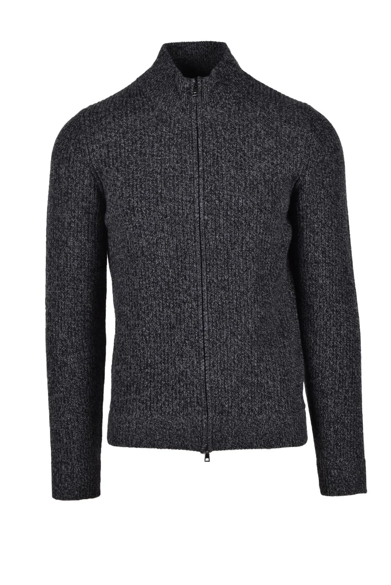 Merino Wool and Cashmere Cardigan - Grey