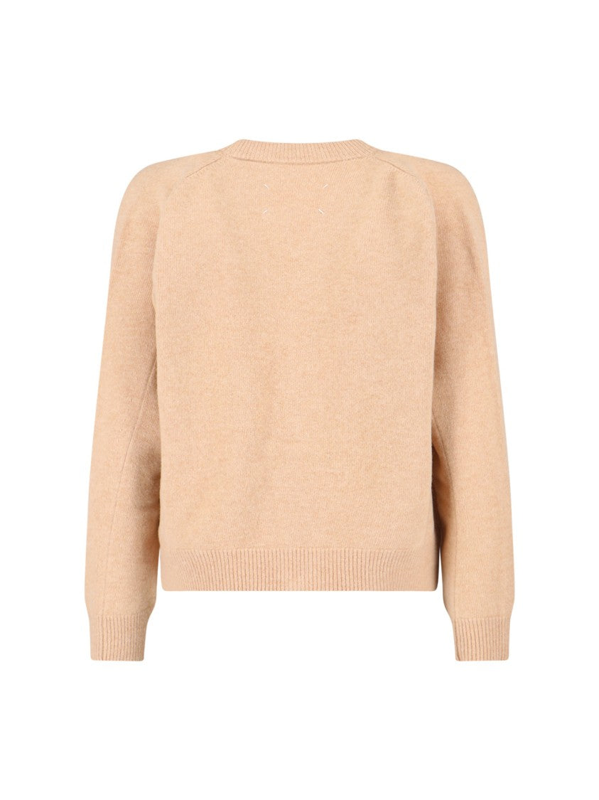"Four Stitches" Wool Cardigan – Beige