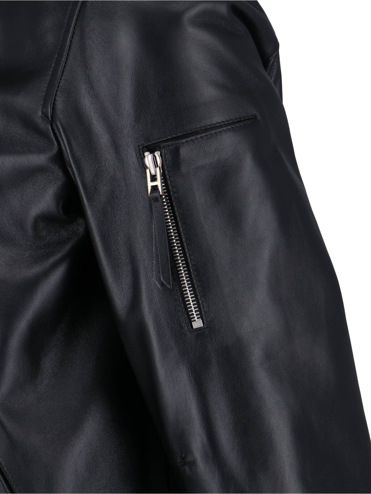 Classic Black Lamb Leather Jacket with Zip Closure
