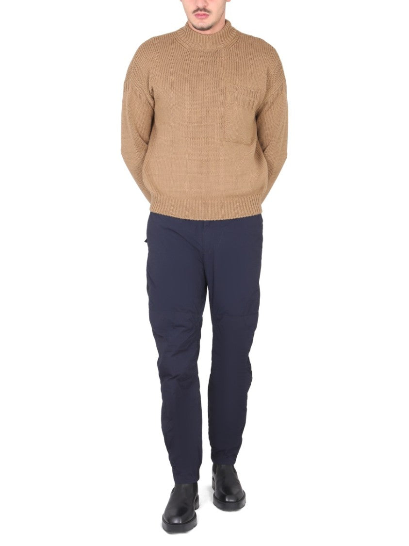 Textured Knit Turtleneck Shirt