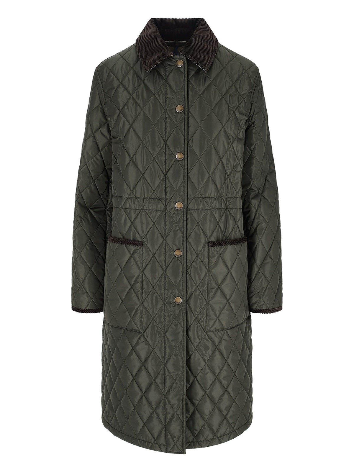 Quilted Green Burberry Car Coat