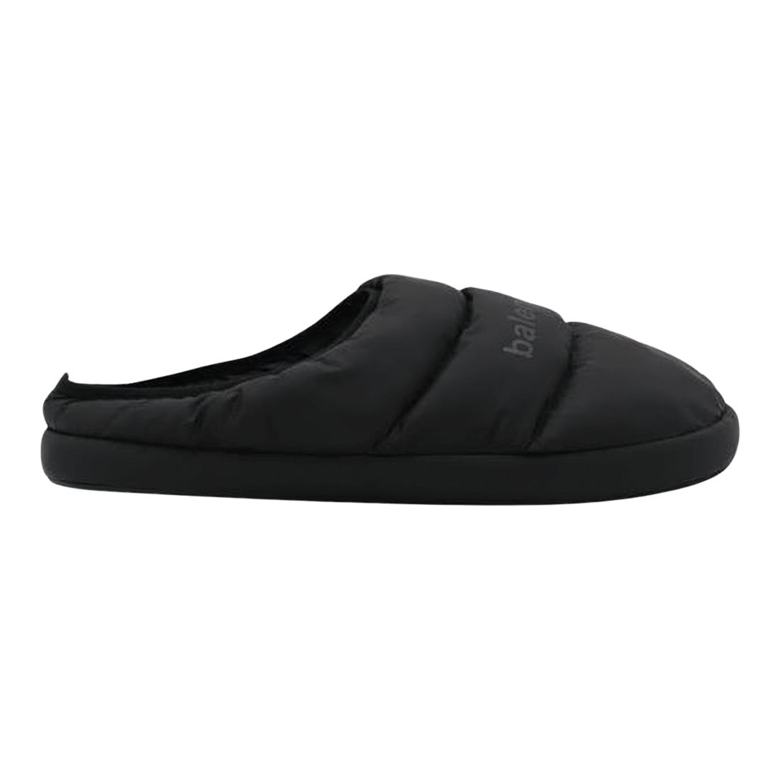 Quilted Black Polyamide Slip-On Mules