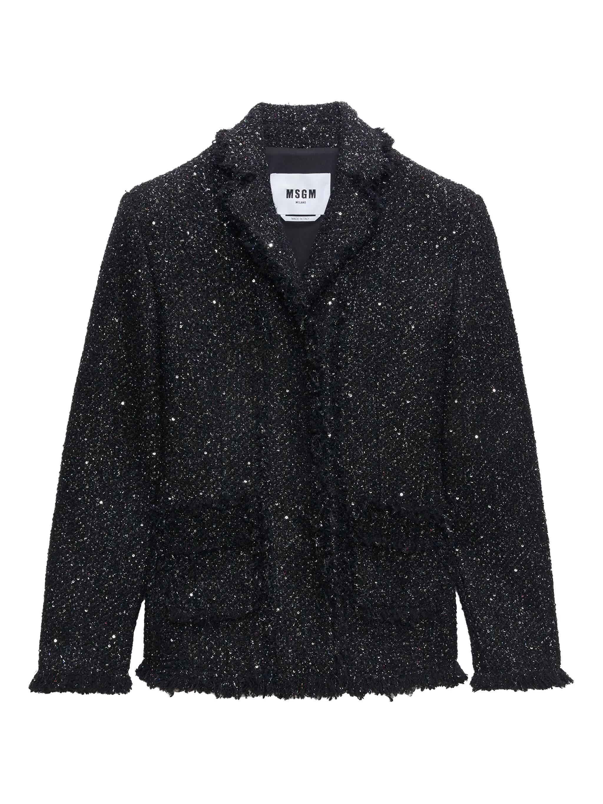 Black Tailored Textured Cotton Casual Jacket
