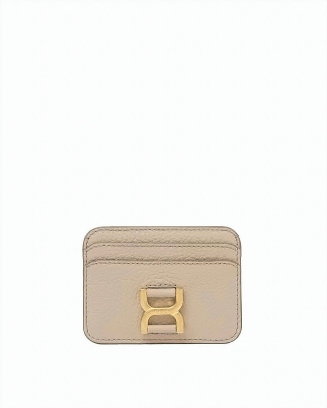 Textured Calf Leather Cardholder with Gold-Tone Logo