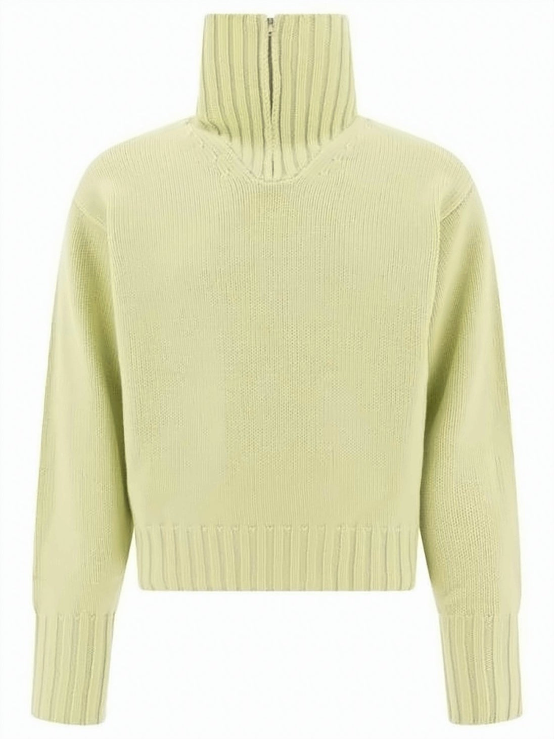 Cropped Ribbed Turtleneck Sweater