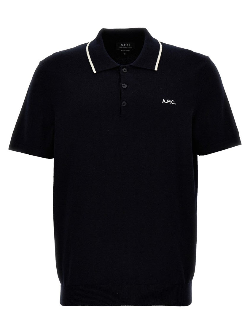 Short-Sleeve Polo Shirt with Ribbed Collar