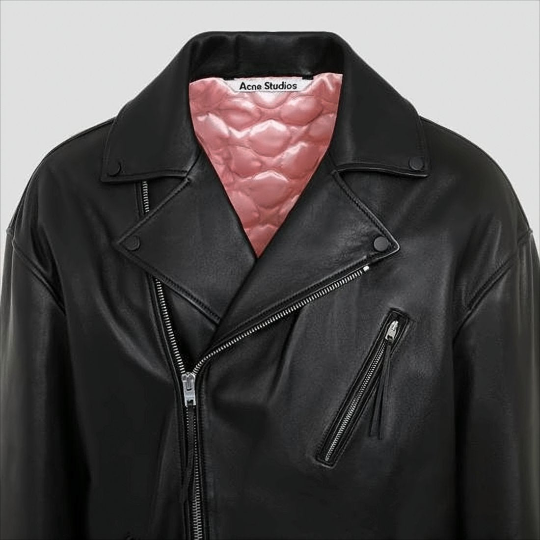 Biker-Style Black Lamb Leather Jacket