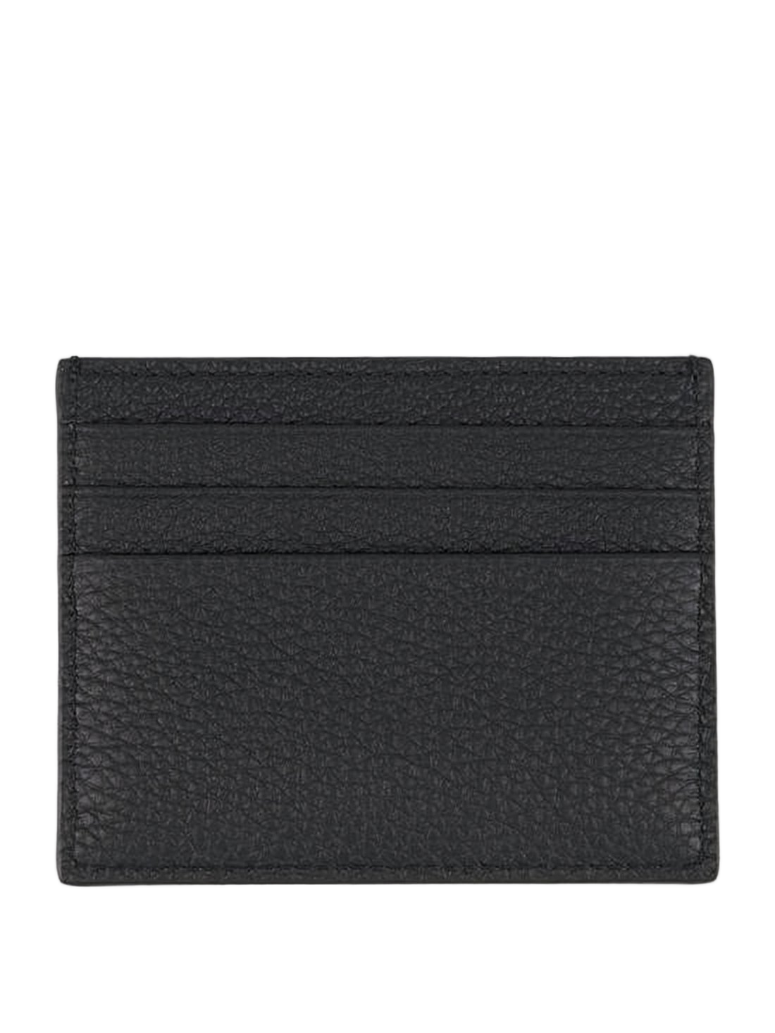 Textured Leather Cardholder with Gold-tone Logo