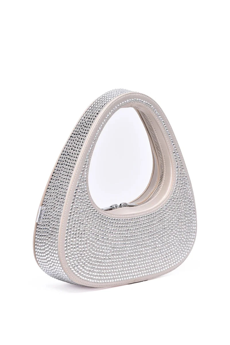 Baguette Bag Rhinestones Beige - Beige